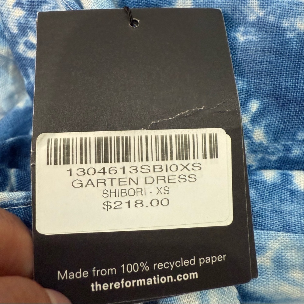 NWT Reformation Dress Garten Midi Wrap in Shibori Blue - Picture 13 of 14